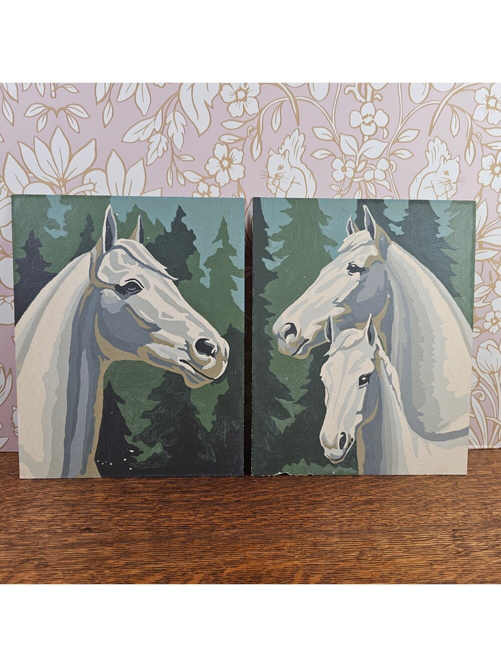 Vintage Art Award Horse Portraits Paint by Number Pair 8x10 PBN - Picture 1 of 14
